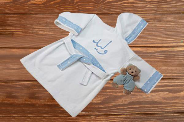 Boy Bathrobe Embroidered With Name (0-3y) | Accessories for Babies